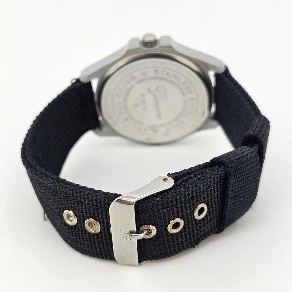 38MM Women's‎ Watch Gray Dial NEW Black Nylon Bands NEW Battery